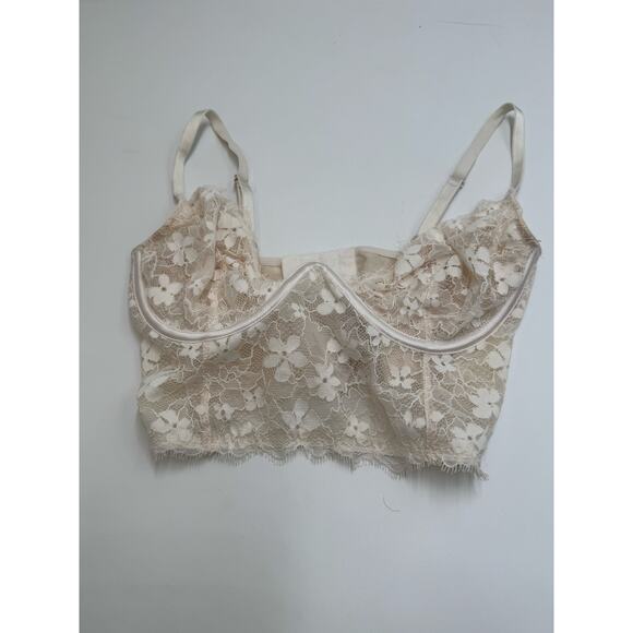 Victoria’s Secret Dream Angels Lace Corset Bralette Bustier Cream 32C - Picture 2 of 13